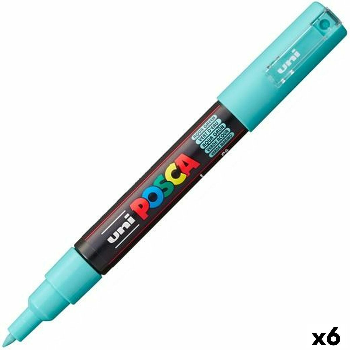 Marcaj de vopsea acrilică POSCA PC-1M Acvamarin 0,7 mm (6 Unități) - Birou și papetărie, Pixuri, creioane și articole de scris