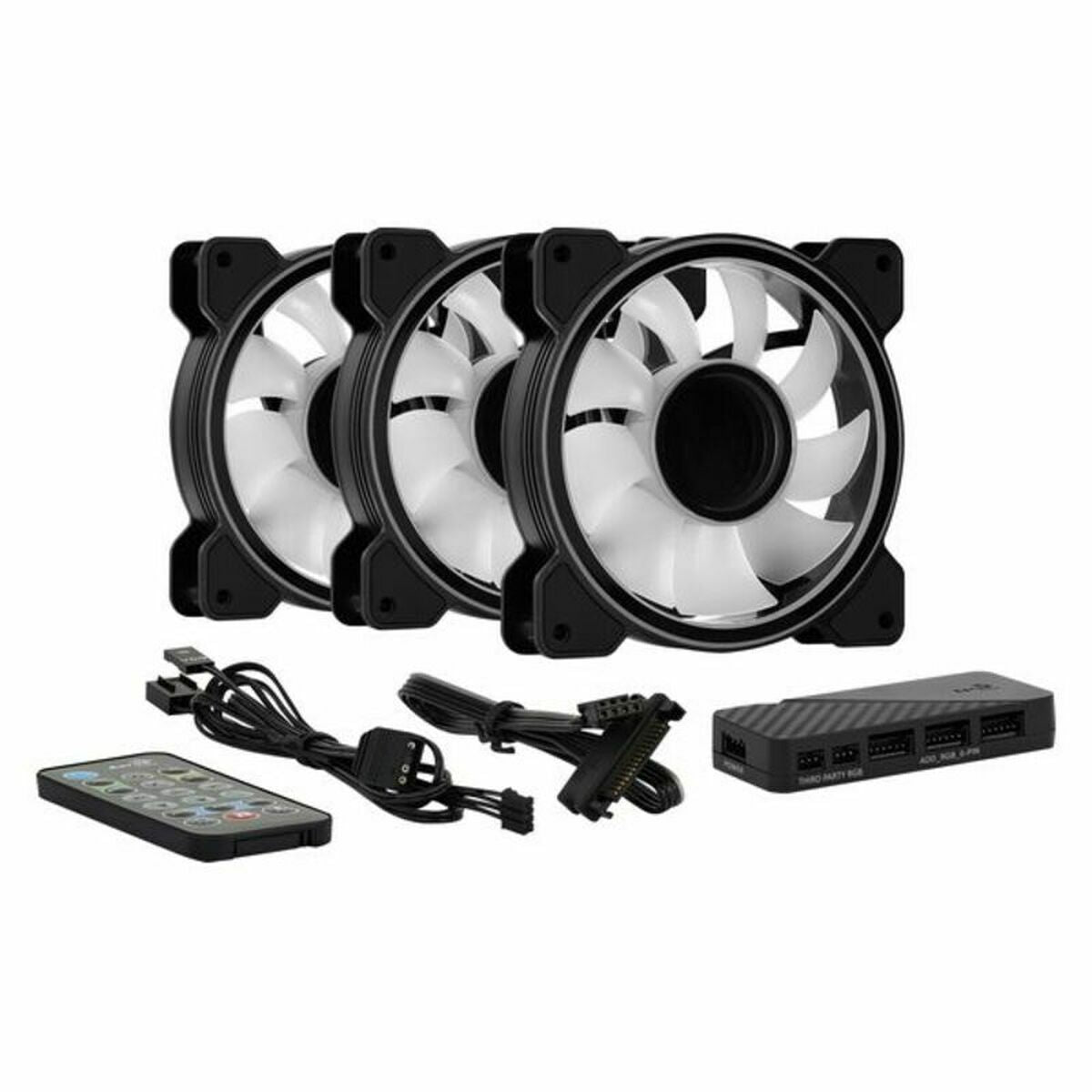 Ventilator de Unitate Aerocool Mirage 12 ARGB Pro 12V Ø 12 cm (3 Unități) (3 pcs) - Tehnică de calcul, Componente