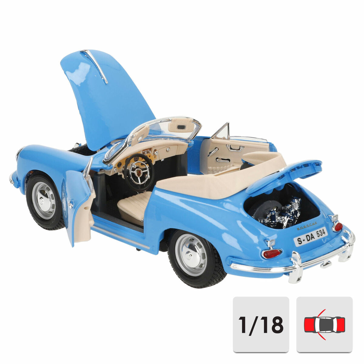 Mașină Bburago GT-Porsche 356B Cabriolet (1961) - Jucarii si jocuri, Vehicule