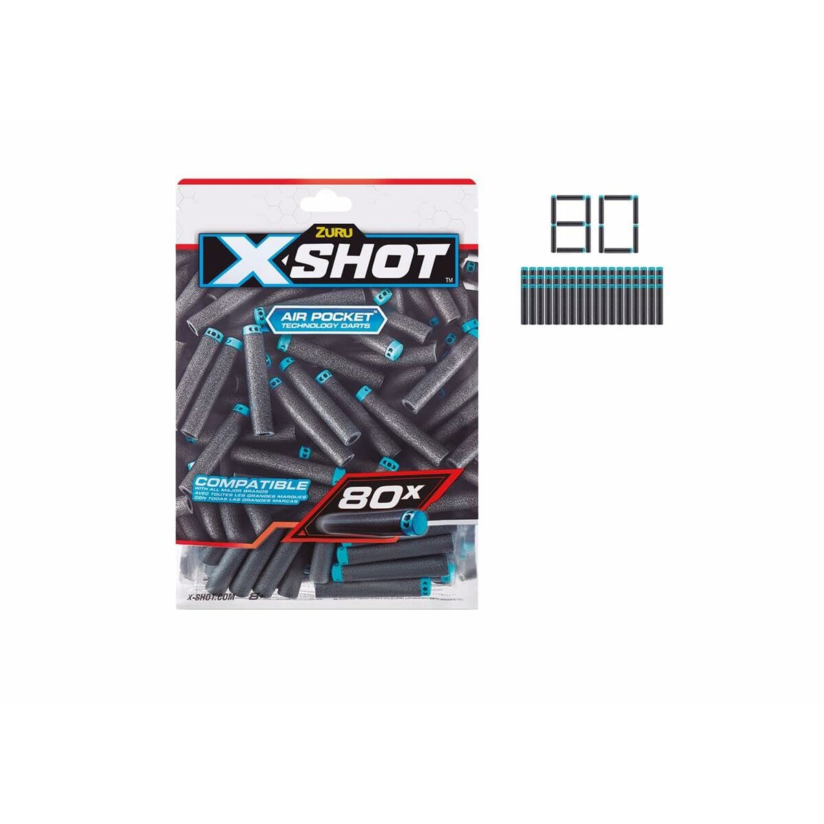 Darts Zuru X-Shot 80 Unități - Jucarii si jocuri, În aer liber și sport