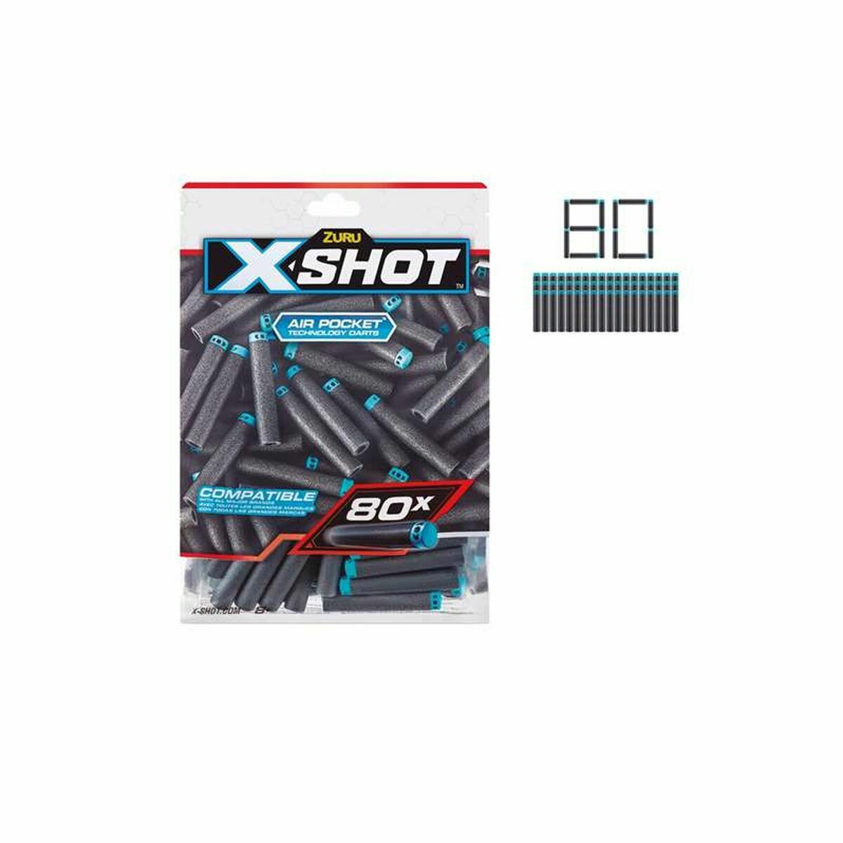 Darts Zuru X-Shot 80 Unități - Jucarii si jocuri, În aer liber și sport