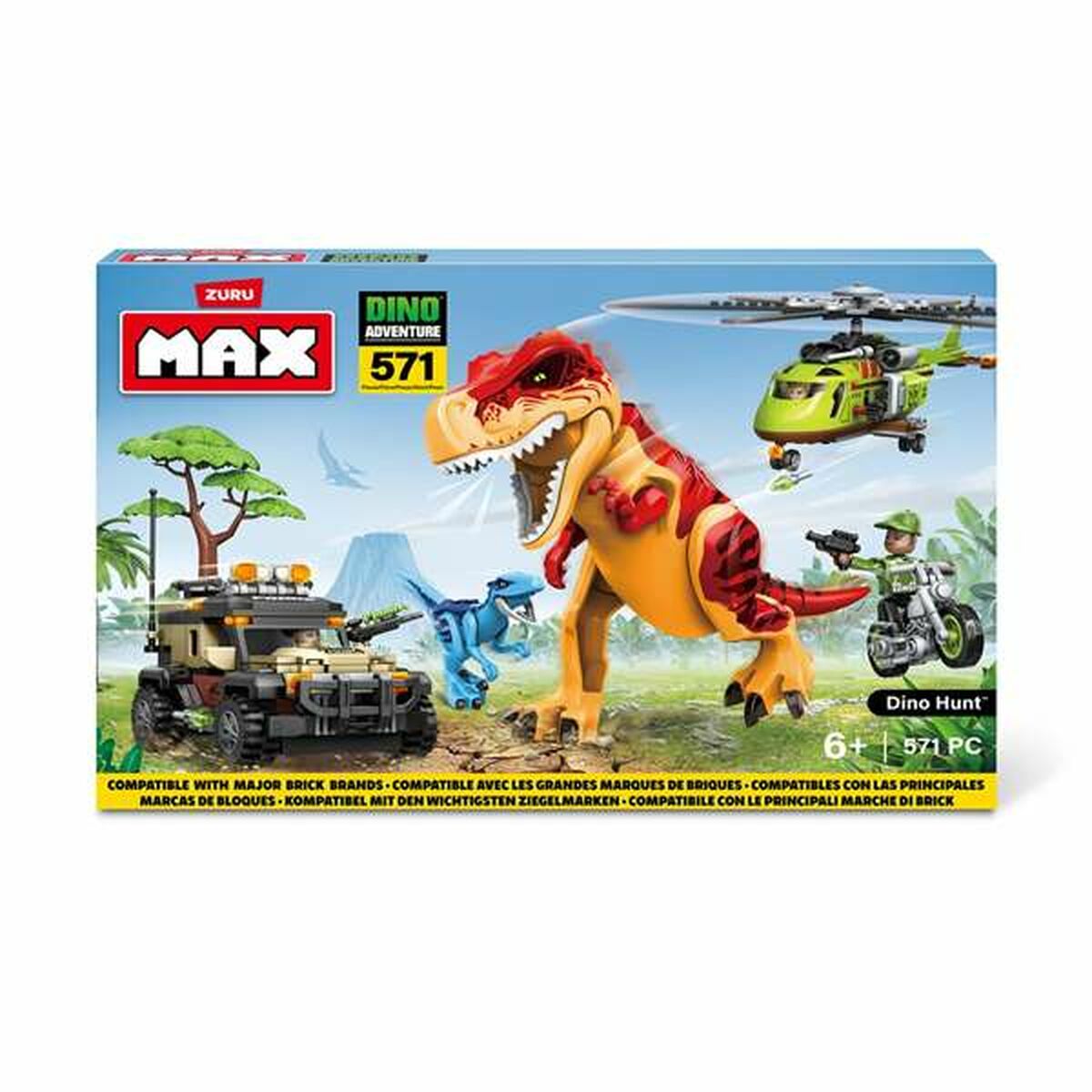 Joc de Construcție + Figurine Zuru Max Dino 33 x 48,3 x 7,6 cm 592 Piese - Jucarii si jocuri