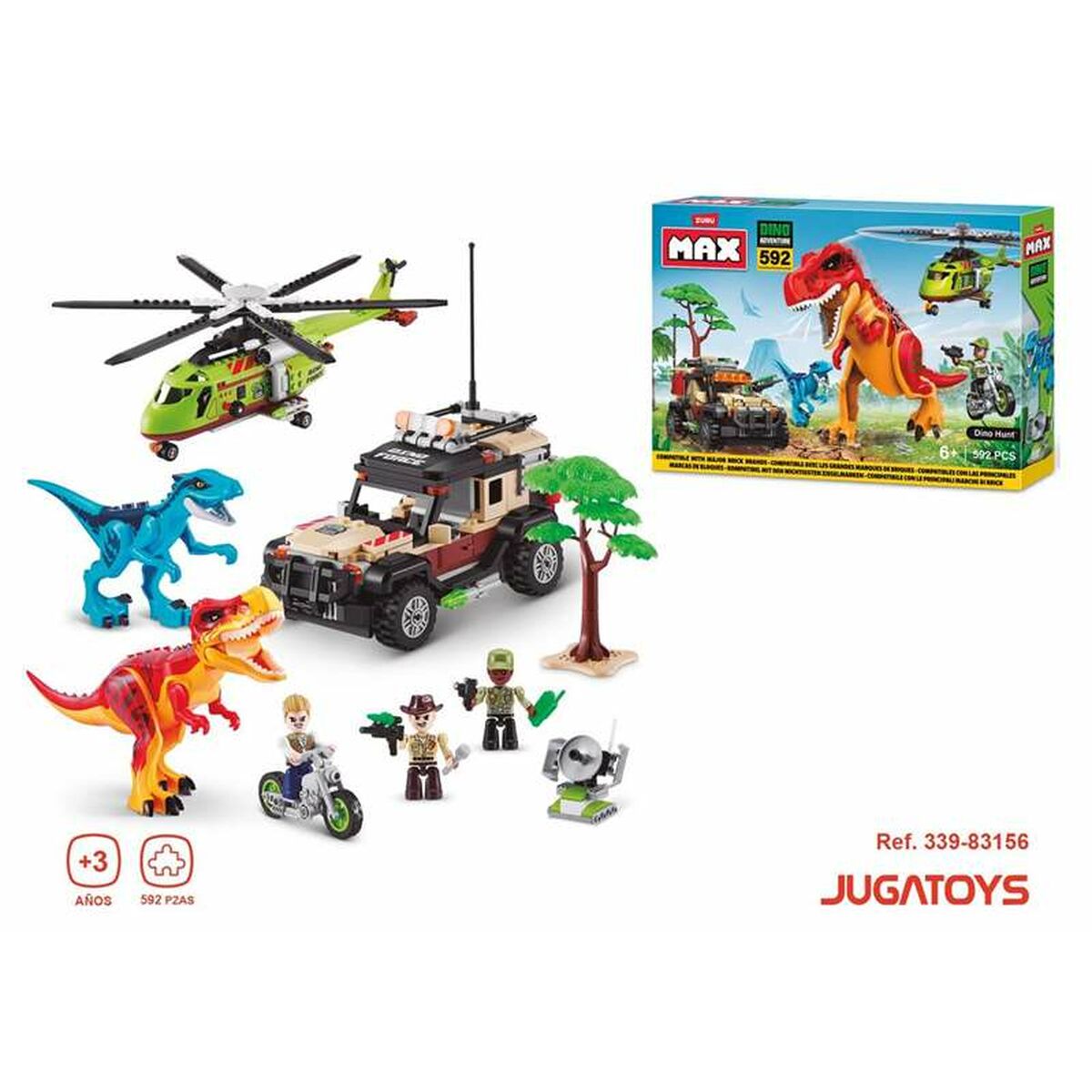 Joc de Construcție + Figurine Zuru Max Dino 33 x 48,3 x 7,6 cm 592 Piese - Jucarii si jocuri