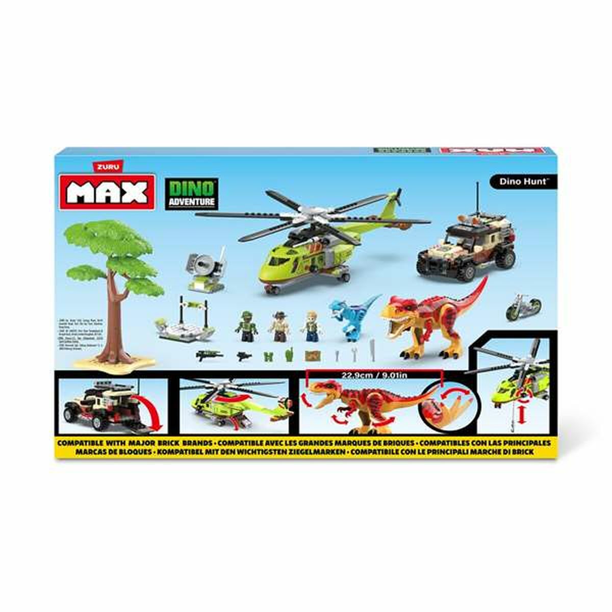 Joc de Construcție + Figurine Zuru Max Dino 33 x 48,3 x 7,6 cm 592 Piese - Jucarii si jocuri