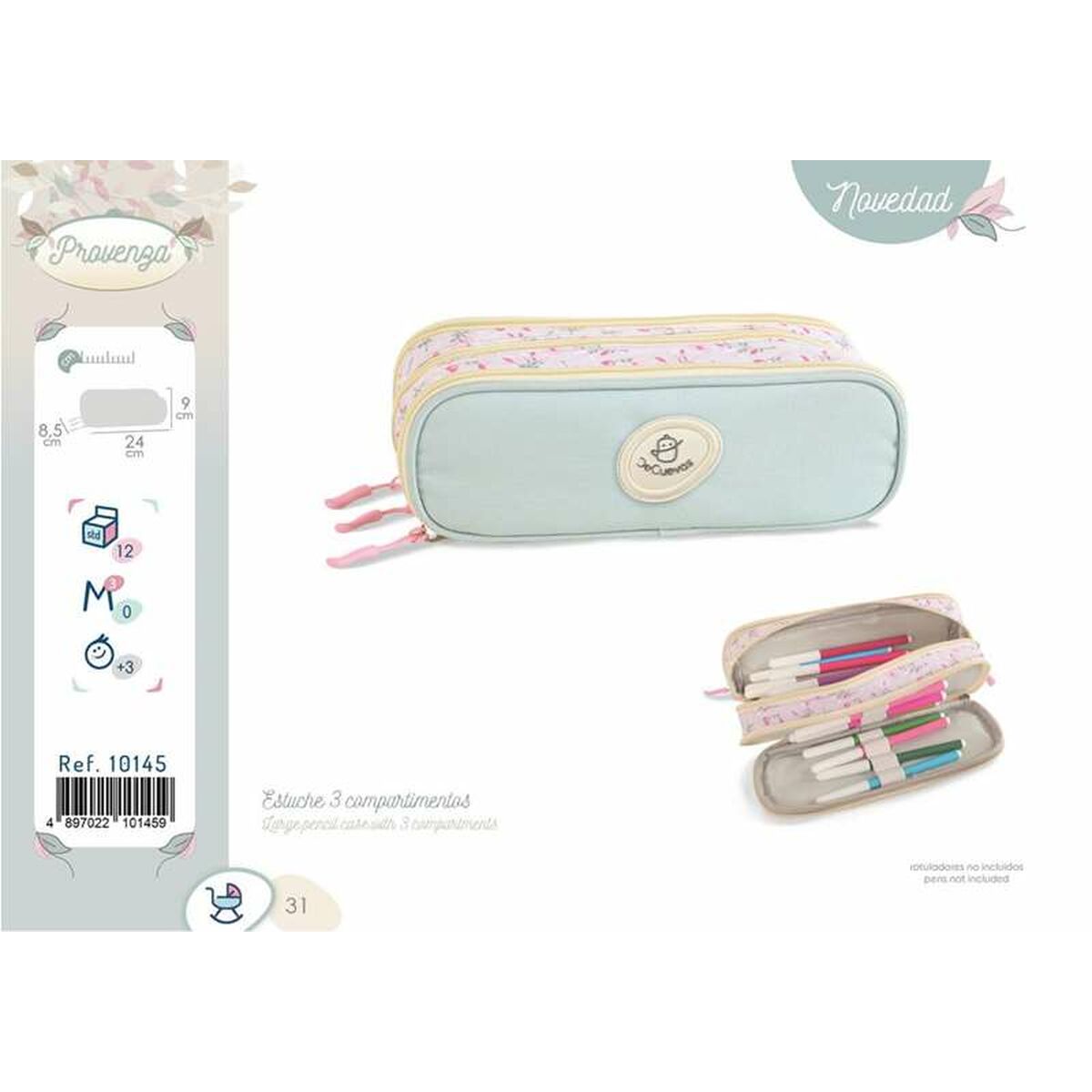 Penar Triplu Decuevas Provenza 24 x 9 x 8,5 cm - Birou și papetărie, Material școlar și educațional