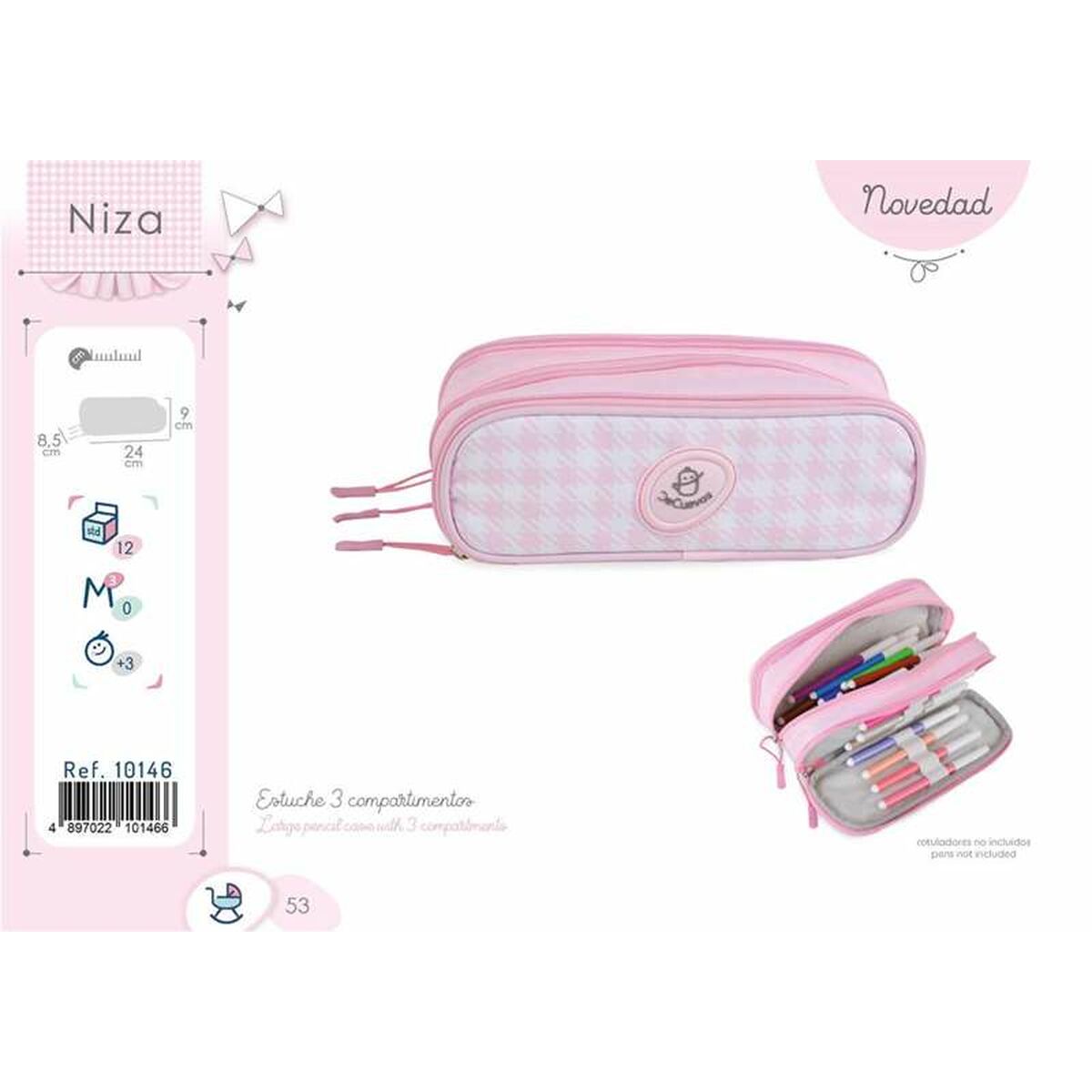 Penar Triplu Decuevas Niza 24 x 9 x 8,5 cm - Birou și papetărie, Material școlar și educațional
