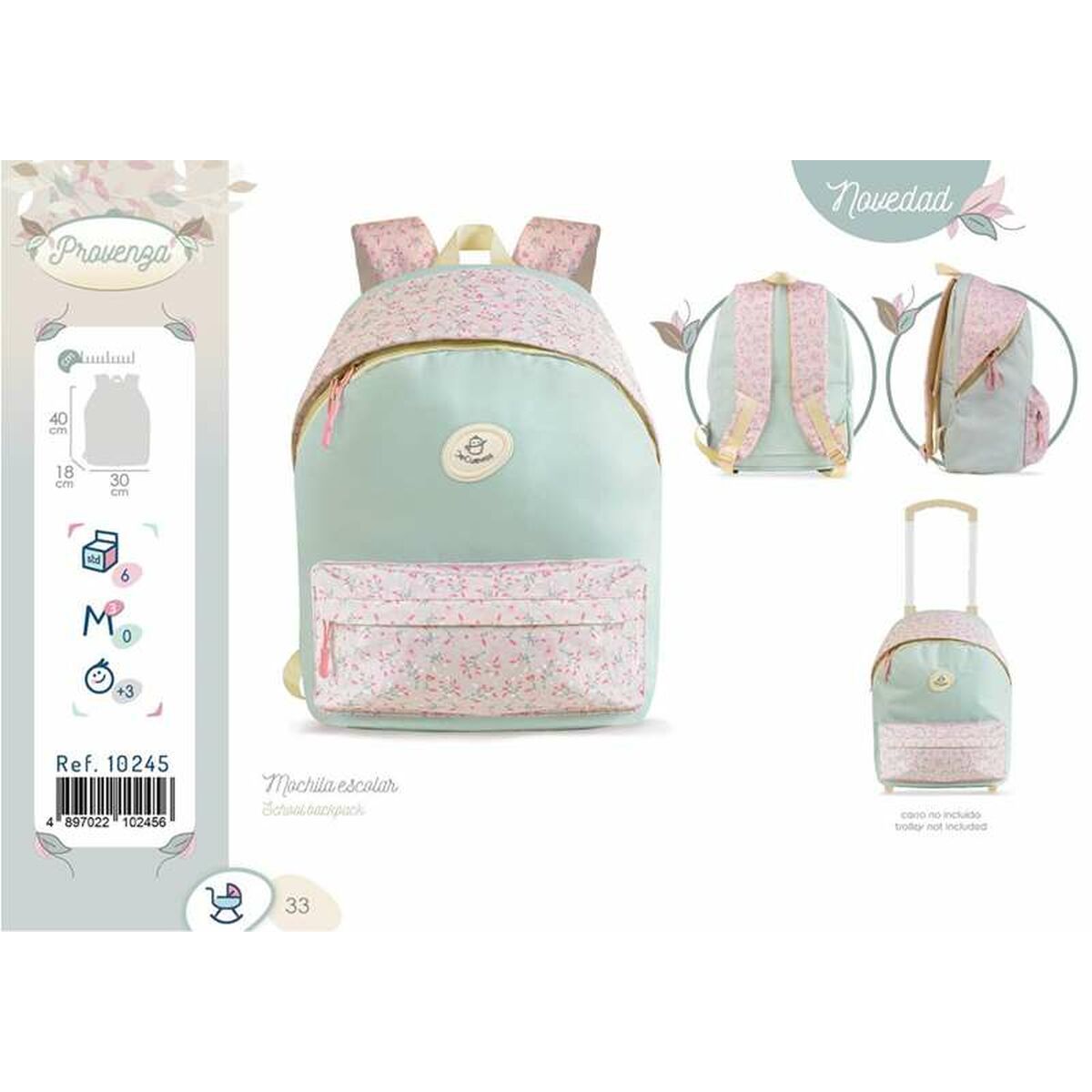 Ghiozdan Decuevas Provenza 40 x 18 x 30 cm - Birou și papetărie, Material școlar și educațional