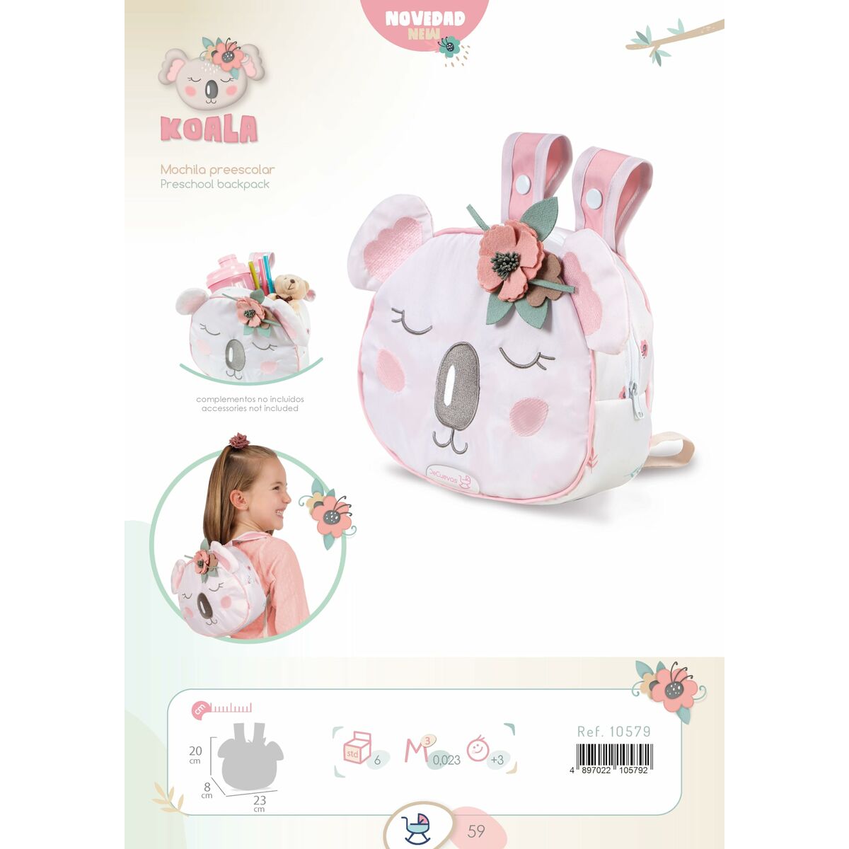 Ghiozdan Decuevas Koala 20 x 8 x 23 cm - Birou și papetărie, Material școlar și educațional