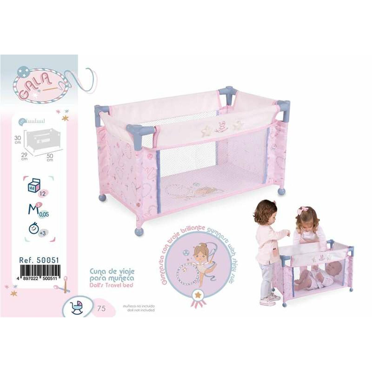 Pătuț pentru Păpuși Decuevas Gals 30 x 29 x 50 cm - Jucarii si jocuri, Păpuși și accesorii