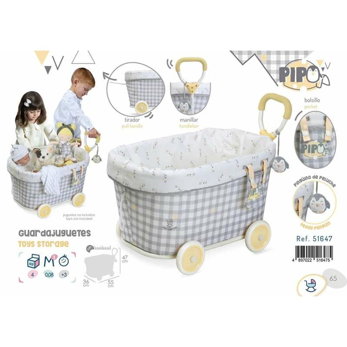 Cărucior pentru Păpuși Decuevas 36 x 55 x 47 cm - Jucarii si jocuri, Păpuși și accesorii