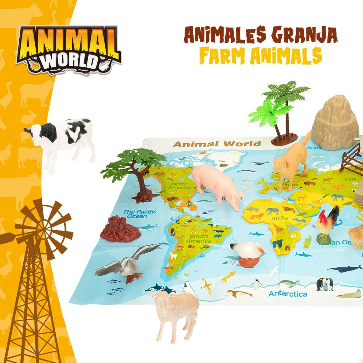 Figurine de animale Colorbaby 19 Piese Fermă Plastic 13 x 8 x 3 cm (6 Unități) - Jucarii si jocuri, Păpuși și figurine