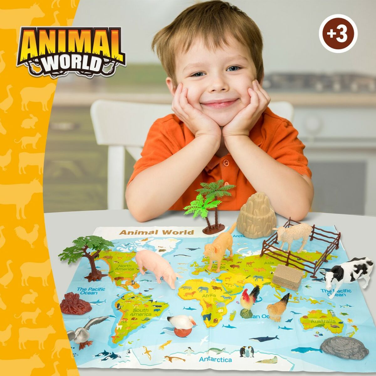 Figurine de animale Colorbaby 19 Piese Fermă Plastic 13 x 8 x 3 cm (6 Unități) - Jucarii si jocuri, Păpuși și figurine