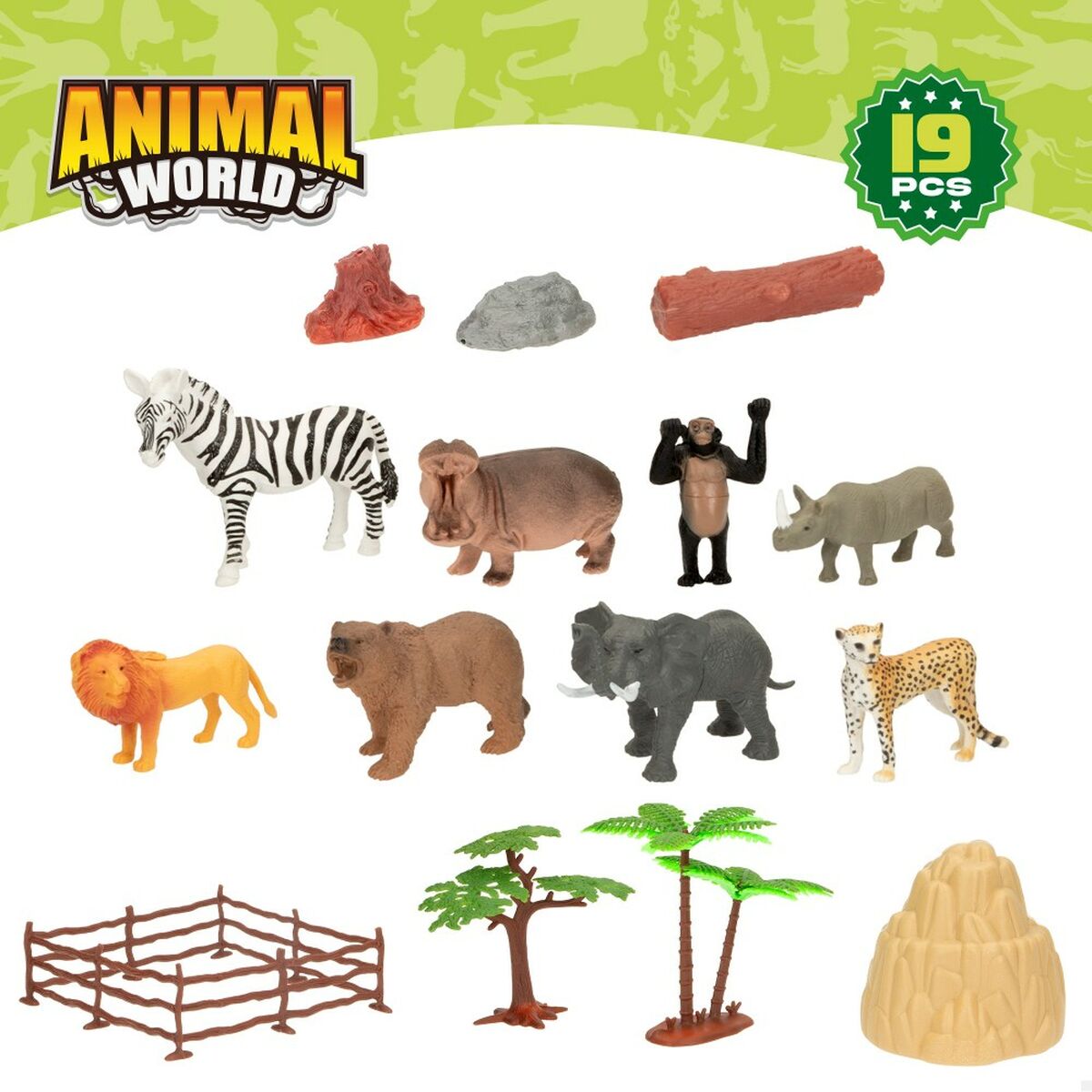 Figurine de animale Colorbaby 19 Piese Junglă Plastic 14 x 6 x 5 cm (6 Unități) - Jucarii si jocuri, Păpuși și figurine