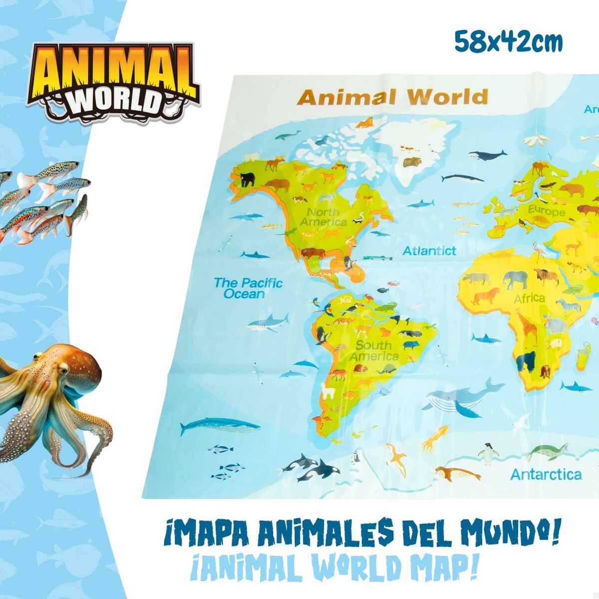 Figurine de animale Colorbaby 19 Piese Ocean Plastic 14 x 6 x 7 cm (6 Unități) - Jucarii si jocuri, Păpuși și figurine