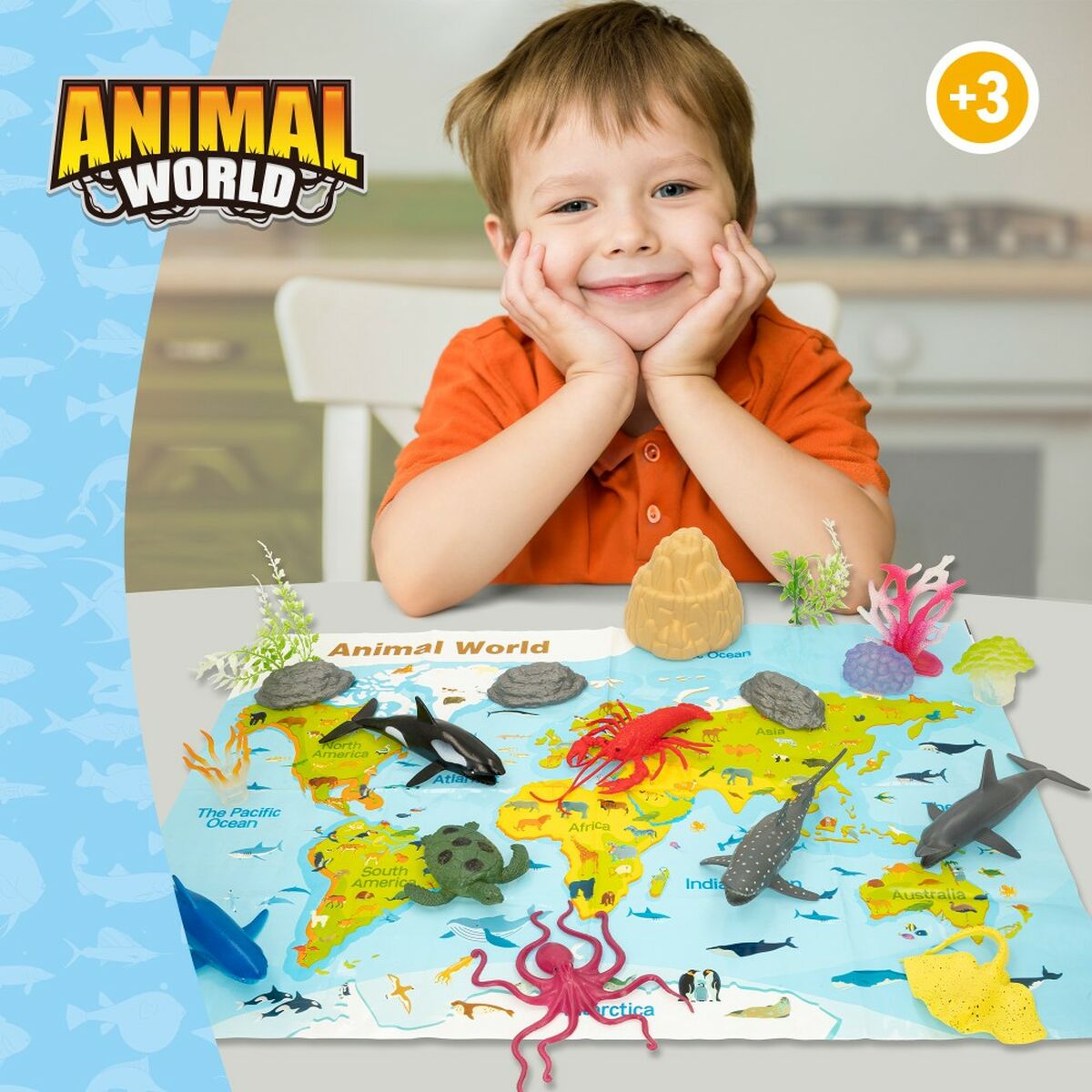 Figurine de animale Colorbaby 19 Piese Ocean Plastic 14 x 6 x 7 cm (6 Unități) - Jucarii si jocuri, Păpuși și figurine