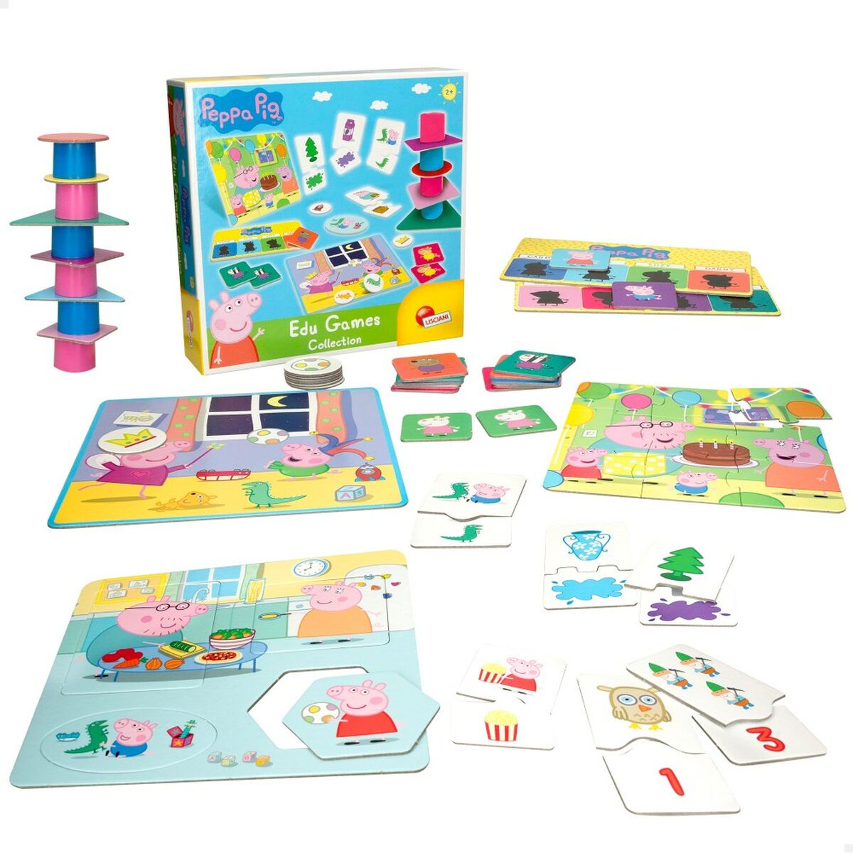 Joc Educativ Peppa Pig Edu Games Collection 24,5 x 0,2 x 24,5 cm (6 Unități) 10 în 1 - Jucarii si jocuri, Jocuri și accesorii