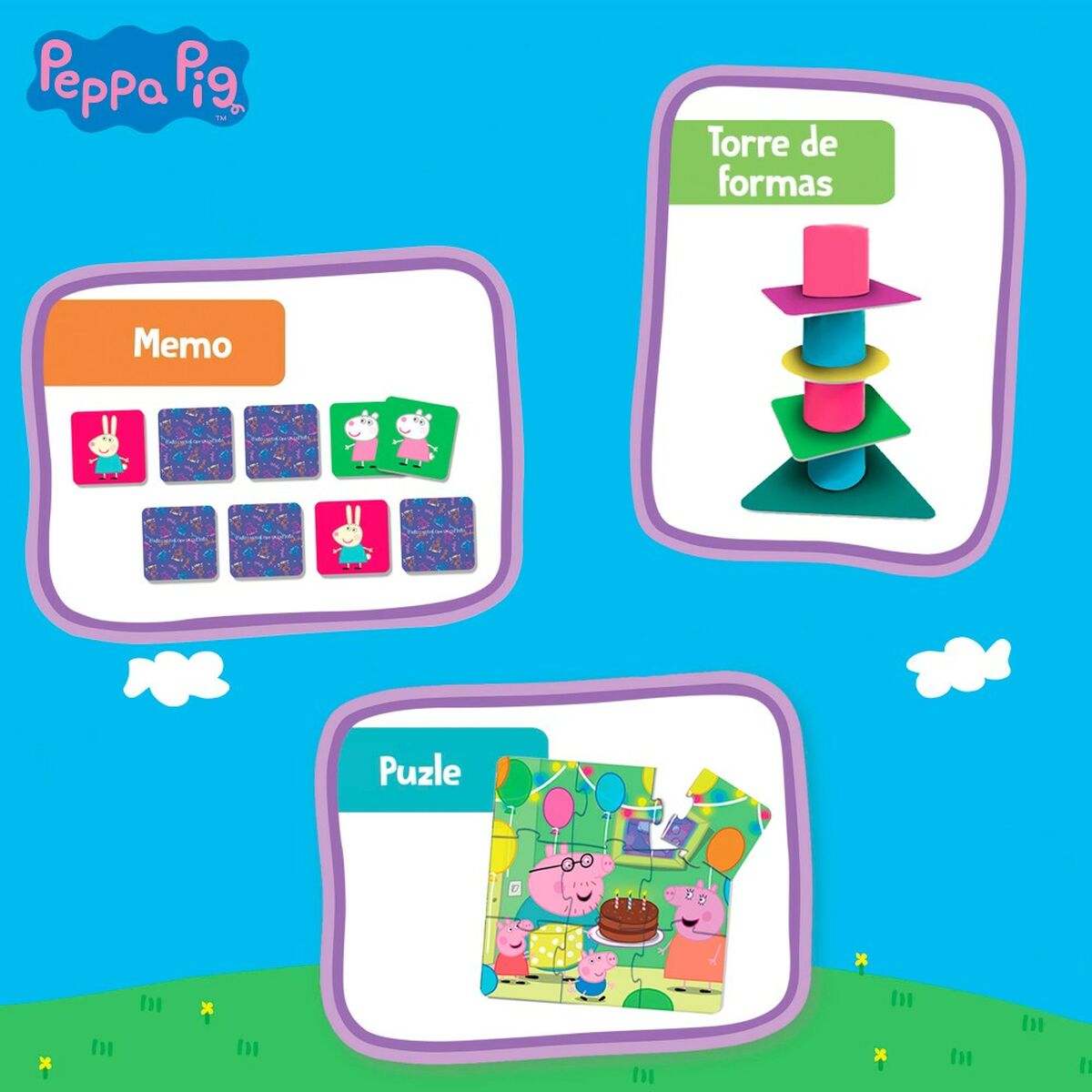 Joc Educativ Peppa Pig Edu Games Collection 24,5 x 0,2 x 24,5 cm (6 Unități) 10 în 1 - Jucarii si jocuri, Jocuri și accesorii