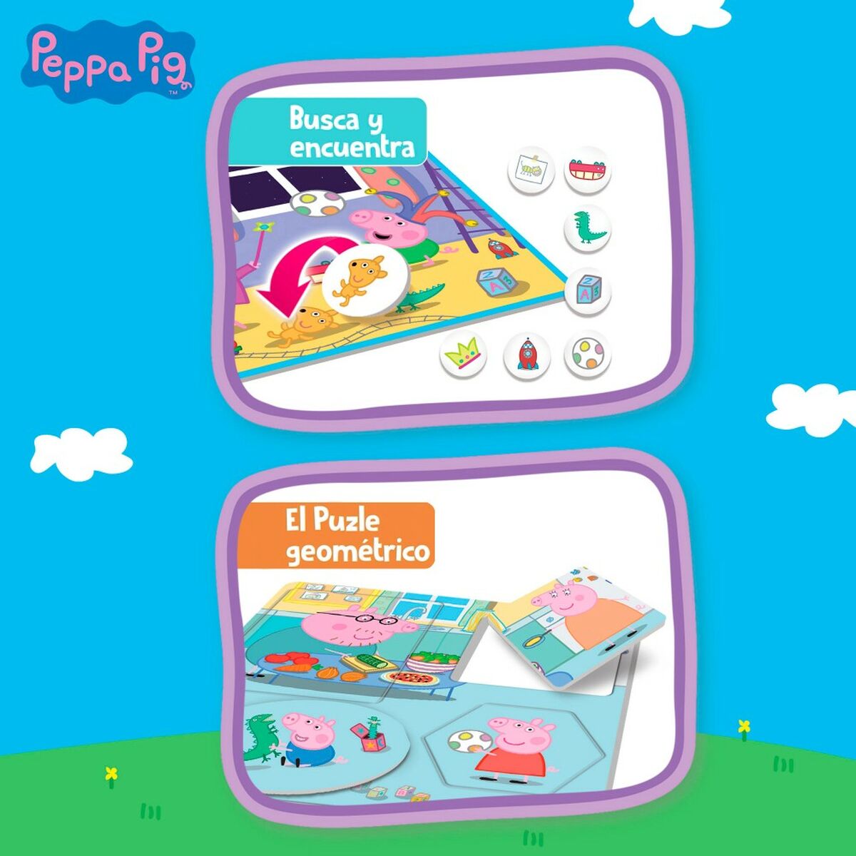 Joc Educativ Peppa Pig Edu Games Collection 24,5 x 0,2 x 24,5 cm (6 Unități) 10 în 1 - Jucarii si jocuri, Jocuri și accesorii