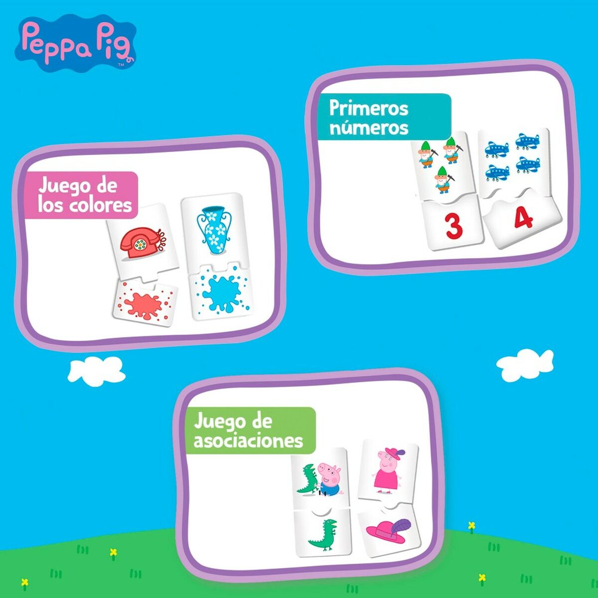 Joc Educativ Peppa Pig Edu Games Collection 24,5 x 0,2 x 24,5 cm (6 Unități) 10 în 1 - Jucarii si jocuri, Jocuri și accesorii
