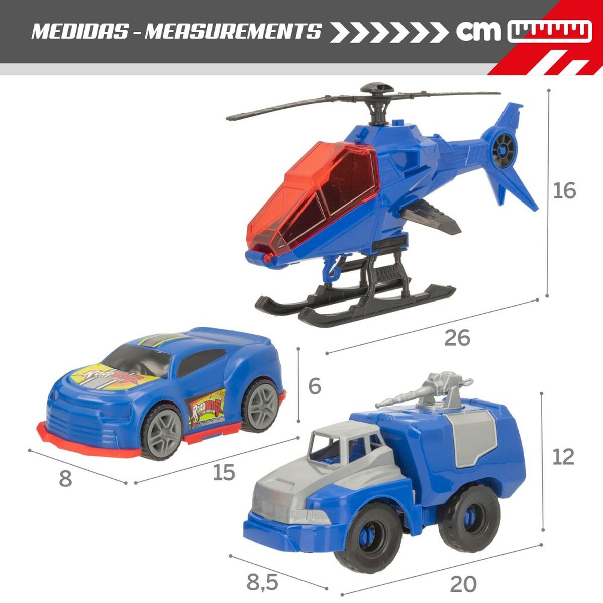 Set mașini Colorbaby 20 x 12 x 8,5 cm 6 Unități 3 Piese Polițist - Jucarii si jocuri, Vehicule