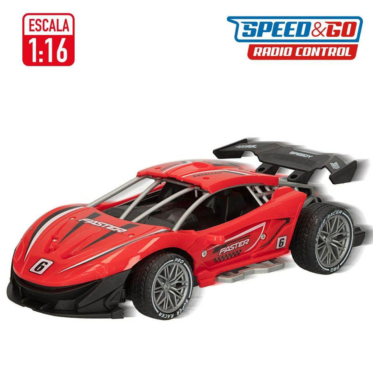 Mașină Radio Control Speed & Go 22 x 7 x 11 cm 1:16 Roșu 6 Unități - Jucarii si jocuri, Vehicule