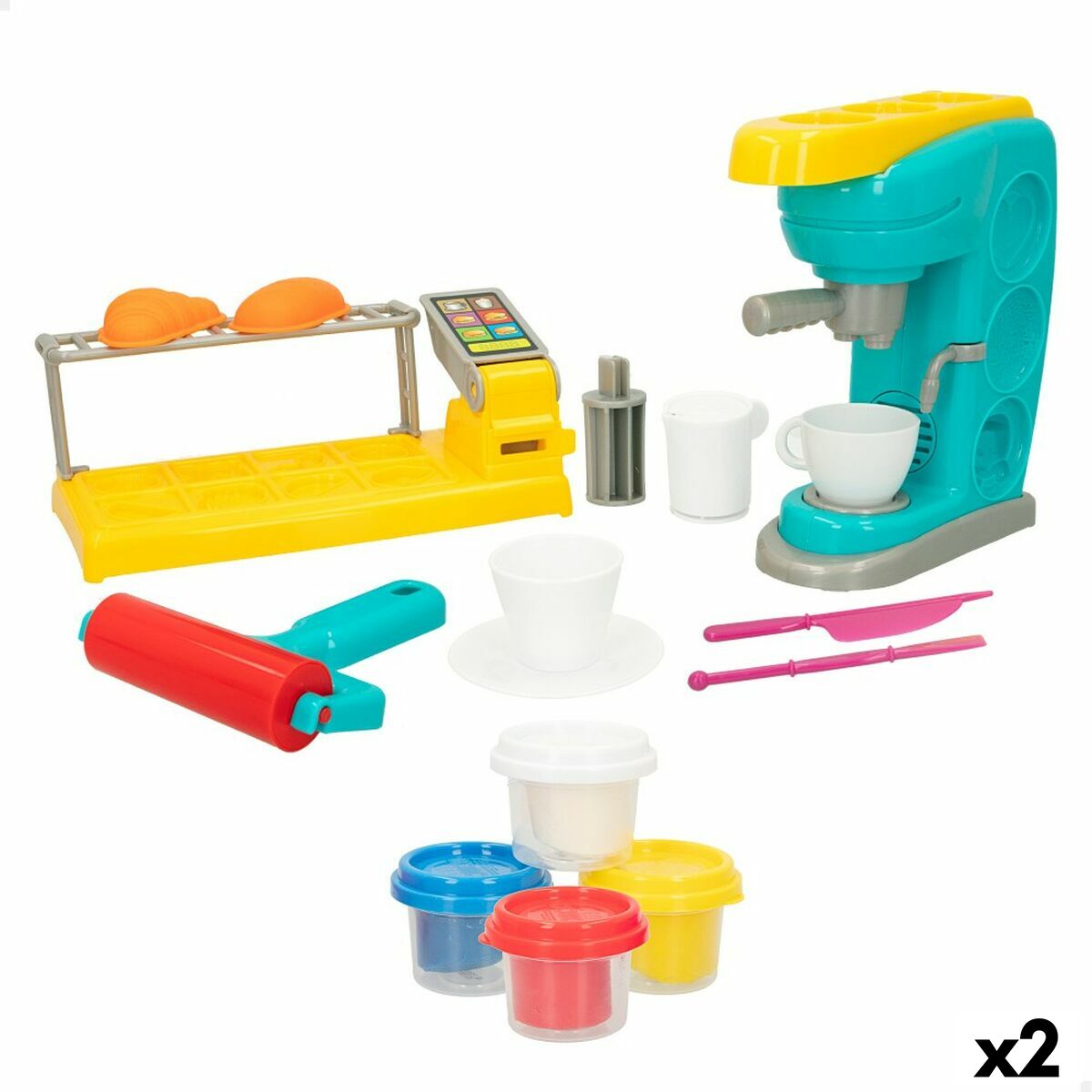 Joc Creativ de Plastilină PlayGo (2 Unități) Cafetieră - Jucarii si jocuri, Activități creative