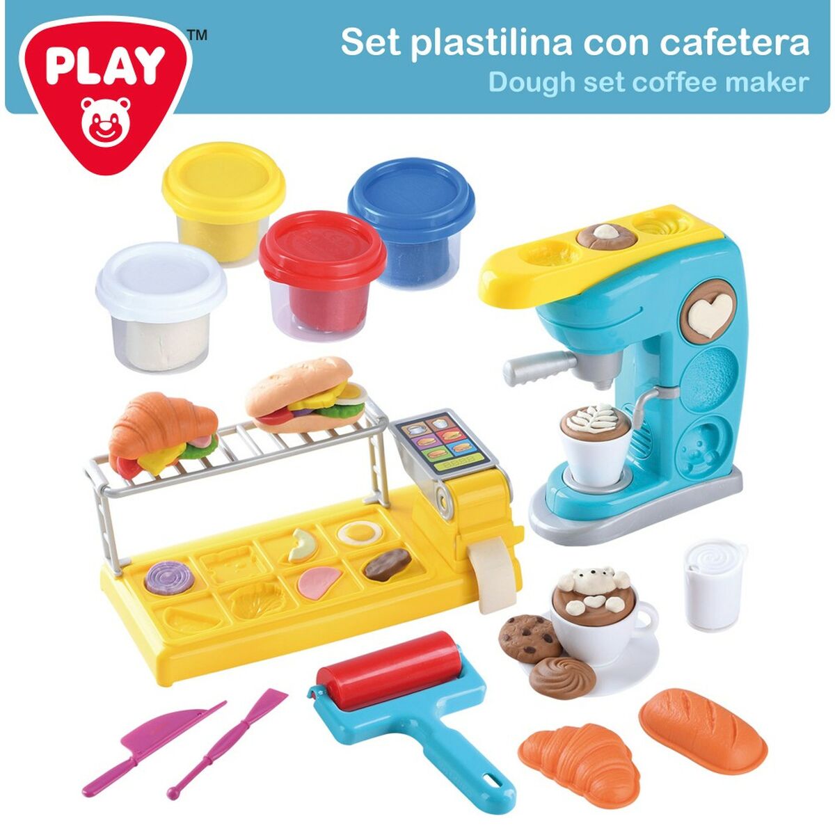 Joc Creativ de Plastilină PlayGo (2 Unități) Cafetieră - Jucarii si jocuri, Activități creative