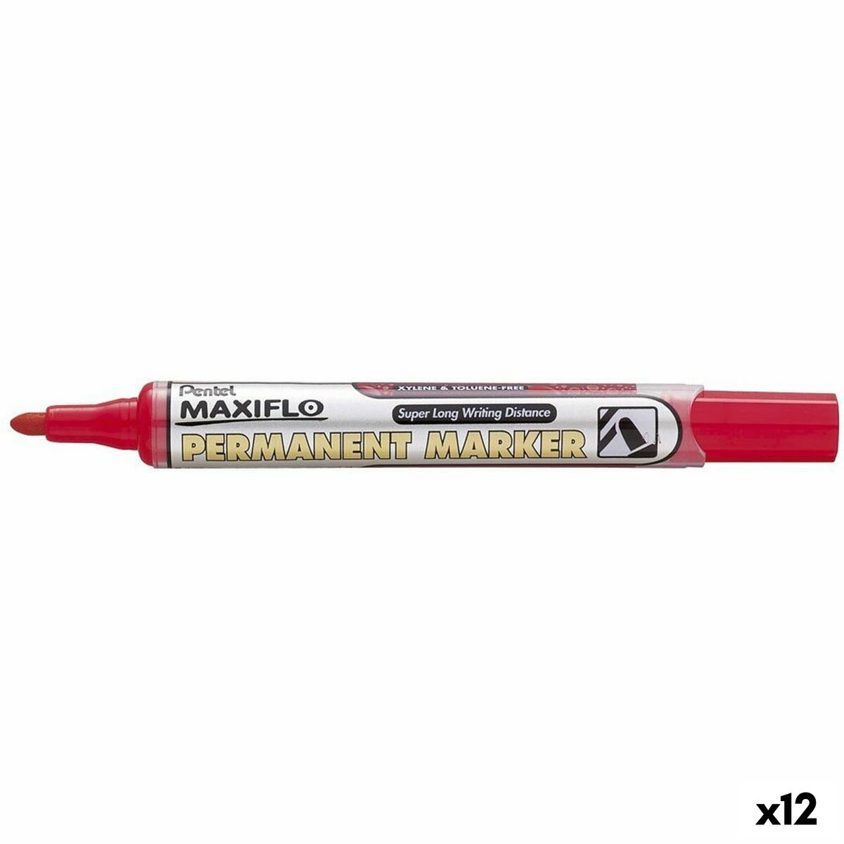 Marker permanent Pentel NLF50 Roșu 12 Piese (12 Unități) - Birou și papetărie, Pixuri, creioane și articole de scris