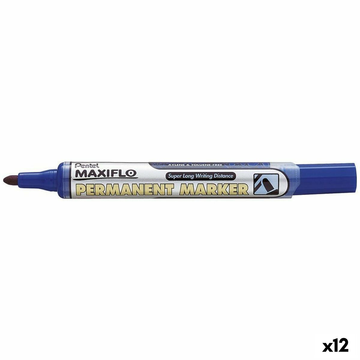 Marker permanent Pentel Maxiflo NLF50 Albastru 12 Piese (12 Unități) - Birou și papetărie, Pixuri, creioane și articole de scris