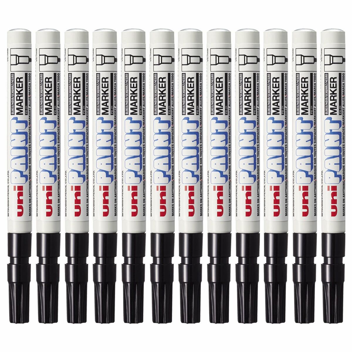 Marker permanent Uni-Ball Paint PX-21L Negru 12 Piese - Birou și papetărie, Pixuri, creioane și articole de scris