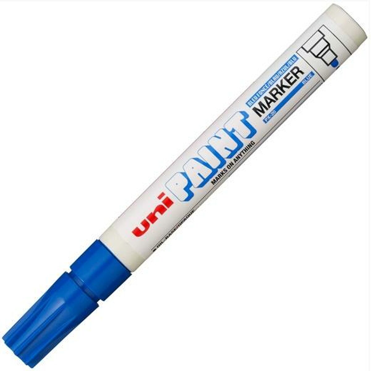 Marker permanent Uni-Ball PX-20 Albastru (12 Unități) - Birou și papetărie, Pixuri, creioane și articole de scris