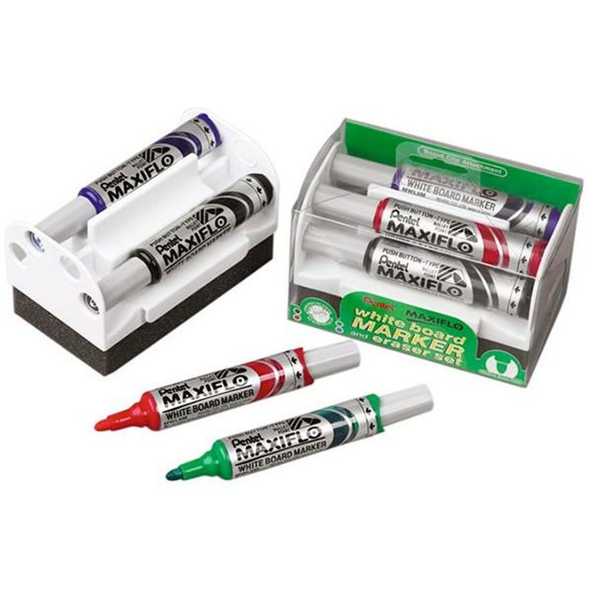 Set de Carioci Pentel Maxiflo Burete de șters tabla - Birou și papetărie, Pixuri, creioane și articole de scris