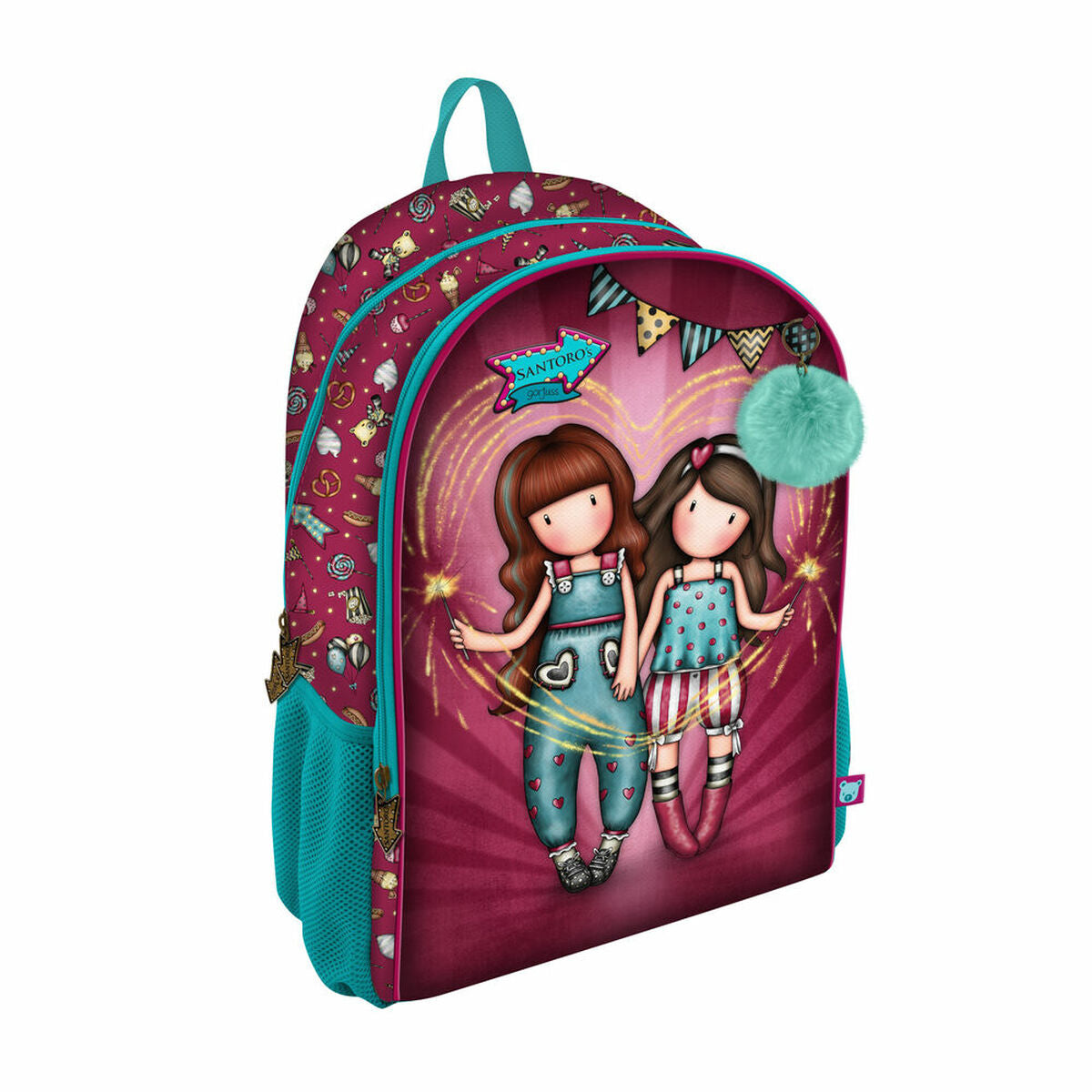 Ghiozdan Gorjuss Fireworks Castaniu 31.5 x 44 x 22.5 cm - Birou și papetărie, Material școlar și educațional