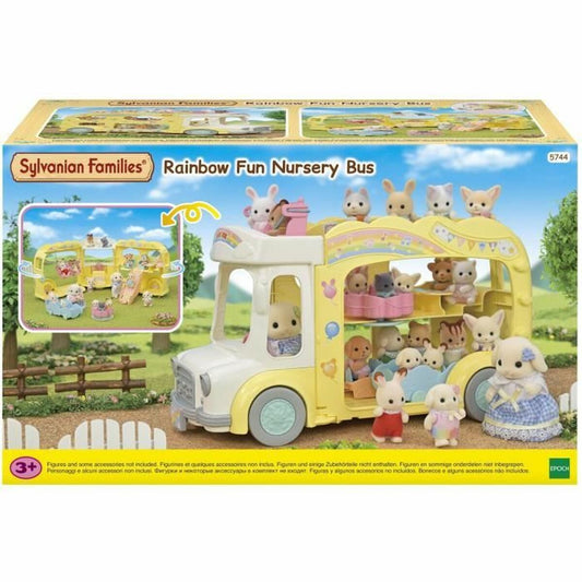 Accesorii pentru căsuțe de păpuși Sylvanian Families 5744 Rainbow Fun Nursery Bus - Jucarii si jocuri, Păpuși și accesorii
