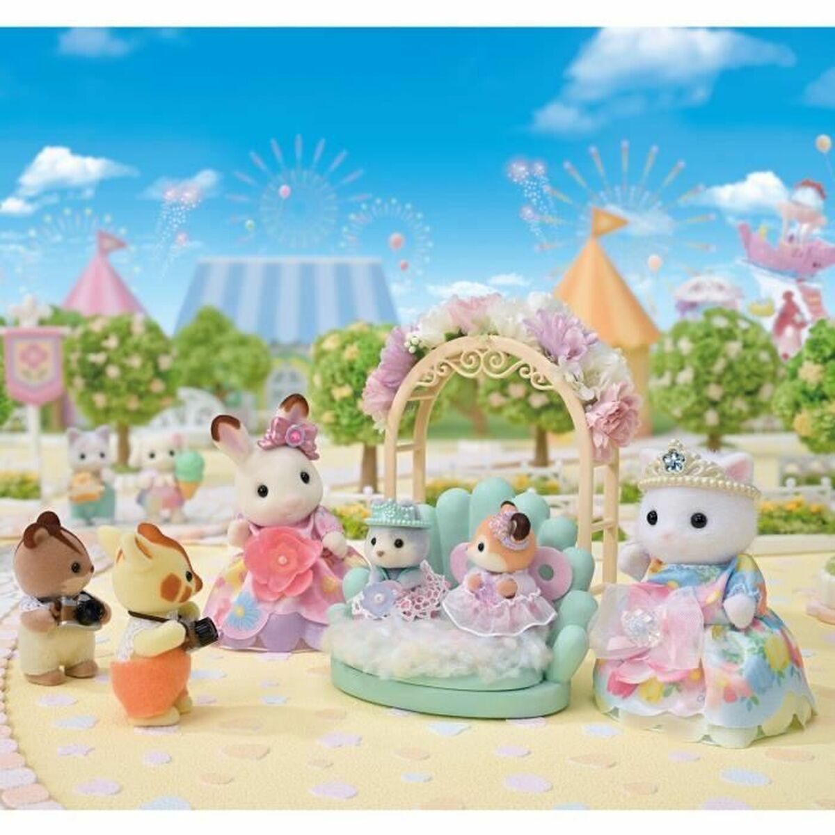 Figura îmbinată Sylvanian Families Princesas con vestidos de flores Prințesă - Jucarii si jocuri, Păpuși și figurine