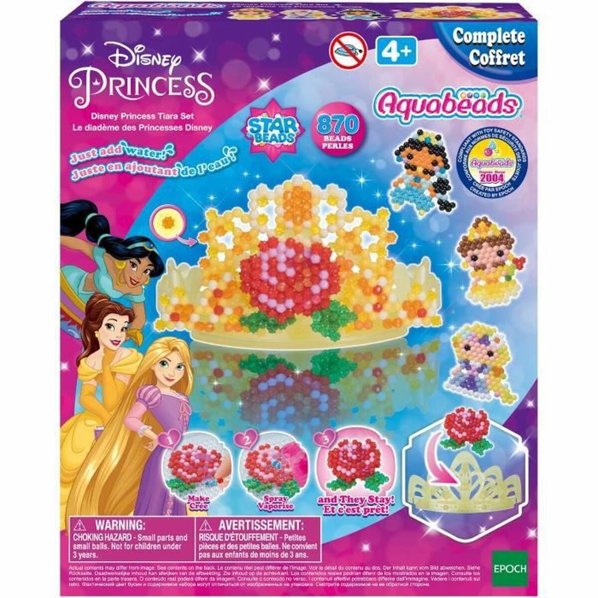 Mărgele Aquabeads The Disney Princess Tiara 870 Piese - Jucarii si jocuri, Activități creative