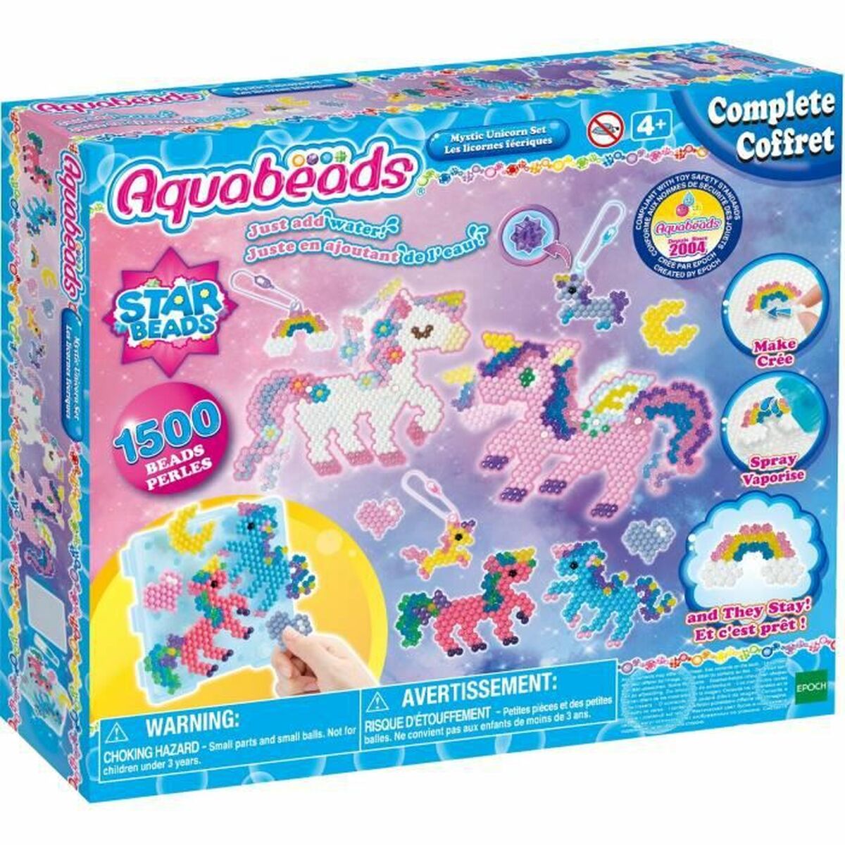 Mărgele Aquabeads Fairy Unicorns 1500 Piese - Jucarii si jocuri, Activități creative