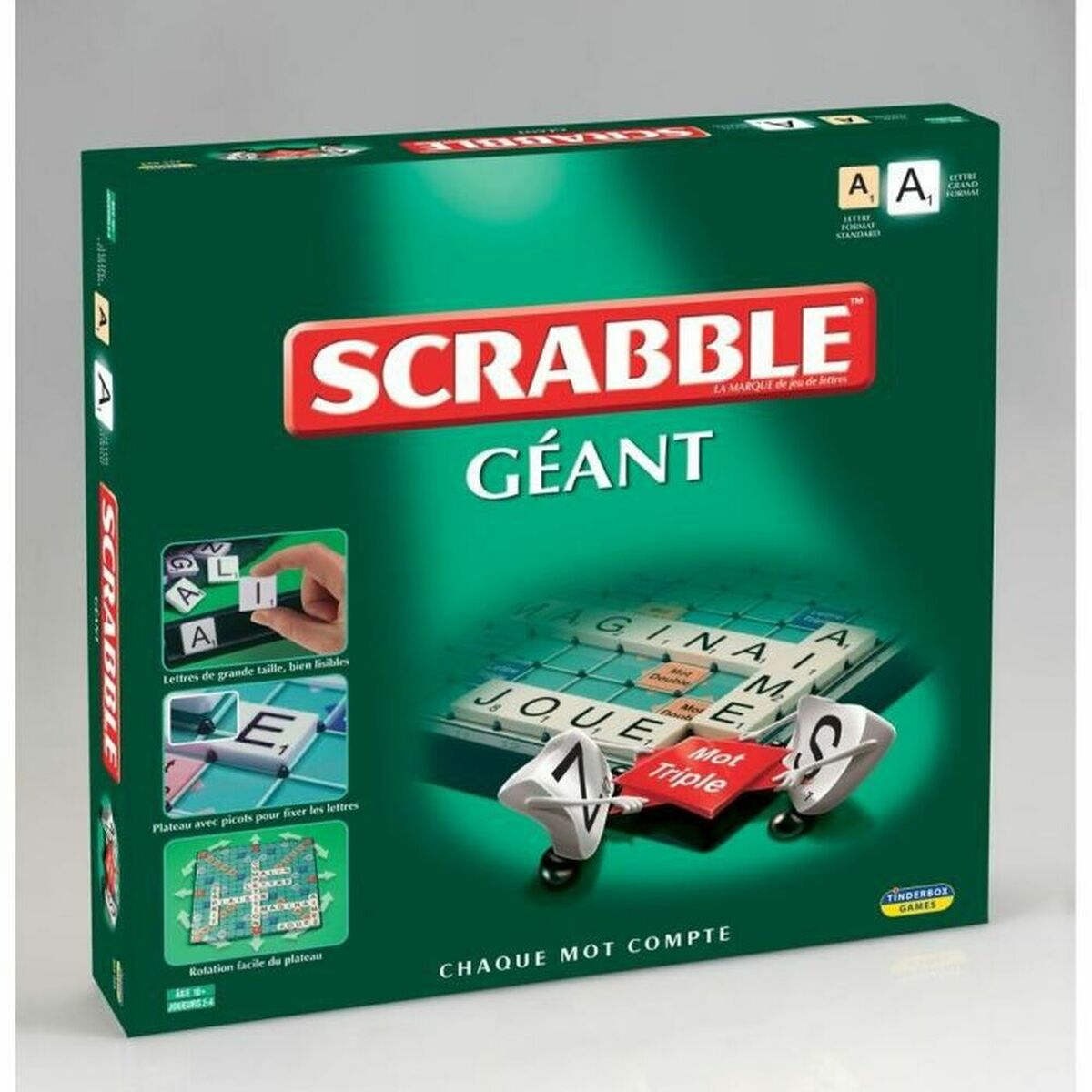 Joc de cuvinte Megableu Scrabble Geant Albastru (1 Piese) (FR) - Jucarii si jocuri, Jocuri și accesorii