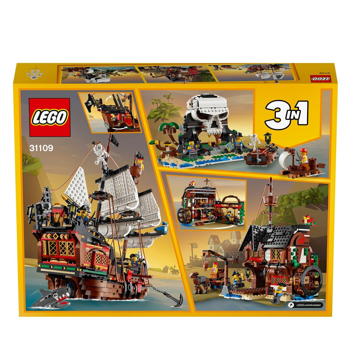 Set de Construcție Lego 31109 Barco Pirata Alb Multicolor Bronz 3 în 1 1260 Piese - Jucarii si jocuri