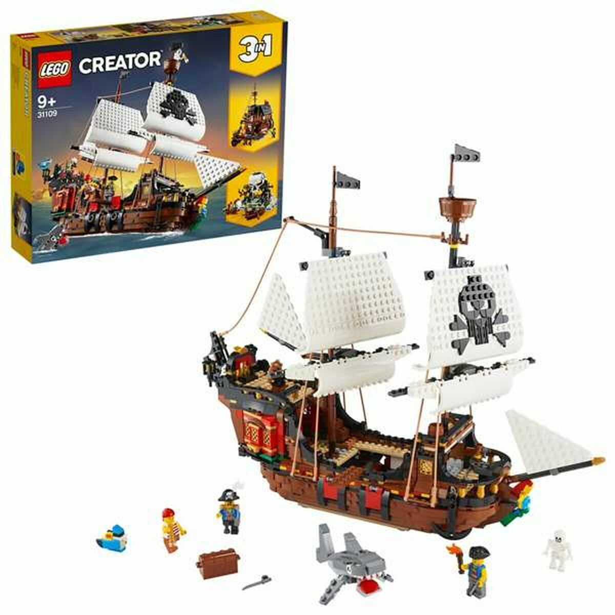 Set de Construcție Lego 31109 Barco Pirata Alb Multicolor Bronz 3 în 1 1260 Piese - Jucarii si jocuri