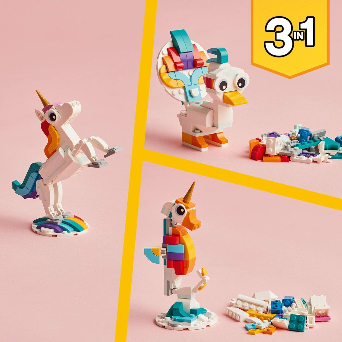 Set de Construcție Lego Creator Magic Unicorn 31140 3 în 1 145 Piese - Jucarii si jocuri