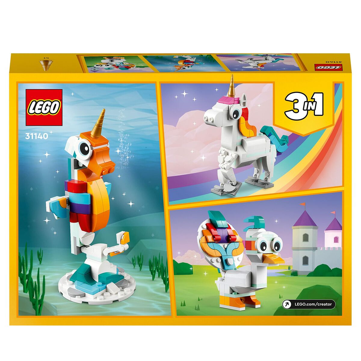 Set de Construcție Lego Creator Magic Unicorn 31140 3 în 1 145 Piese - Jucarii si jocuri