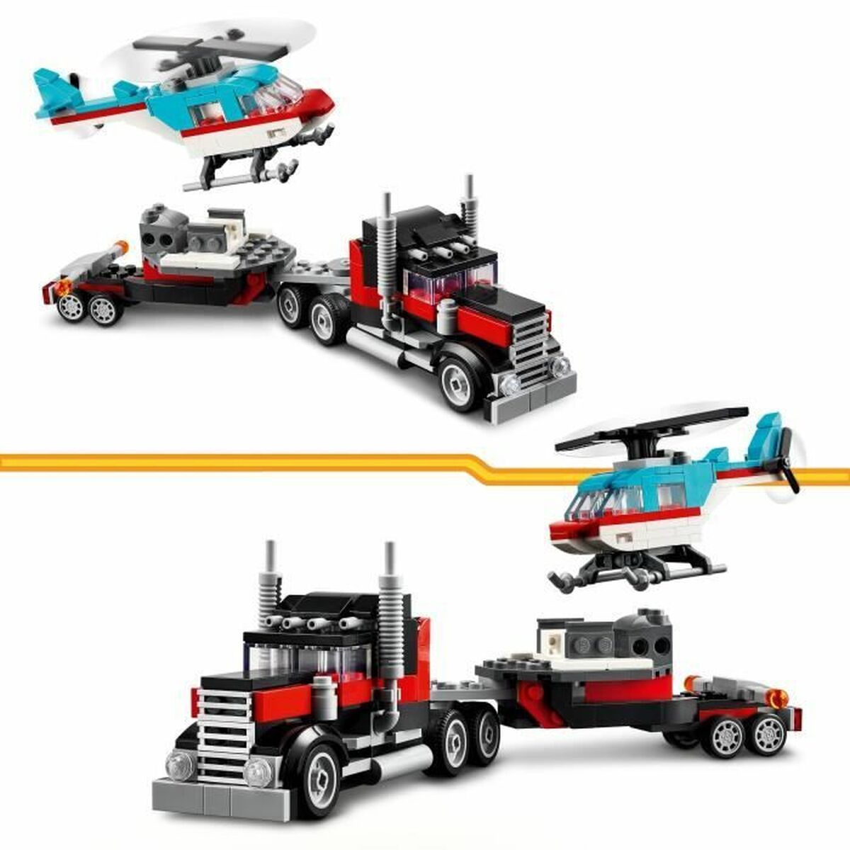 Set de Construcție Lego 31146 Creator Platform Truck with Helicopter Multicolor - Jucarii si jocuri