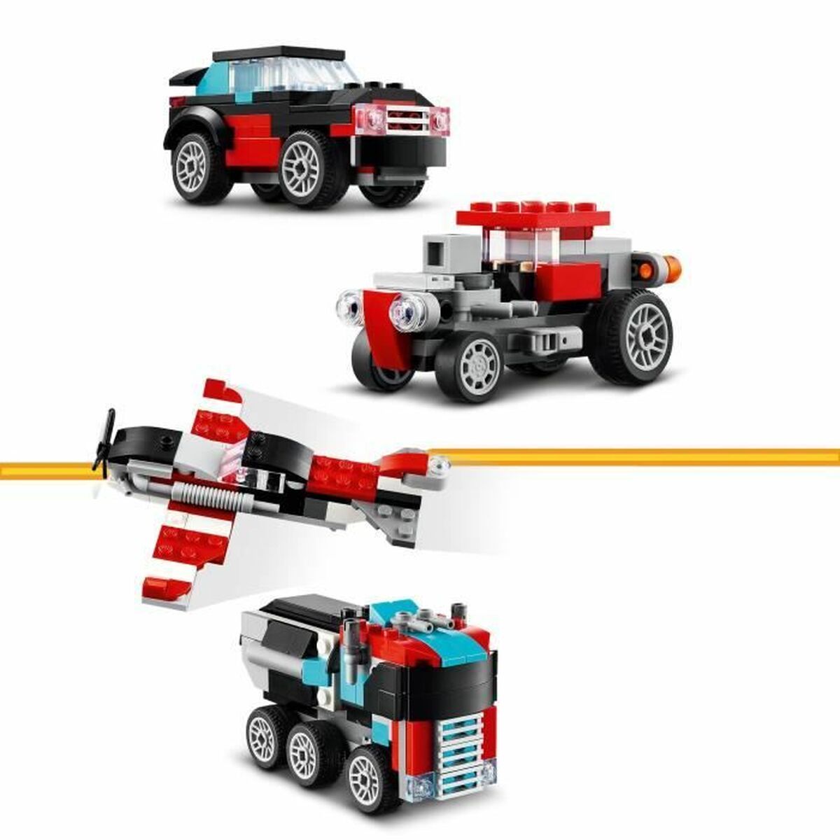 Set de Construcție Lego 31146 Creator Platform Truck with Helicopter Multicolor - Jucarii si jocuri