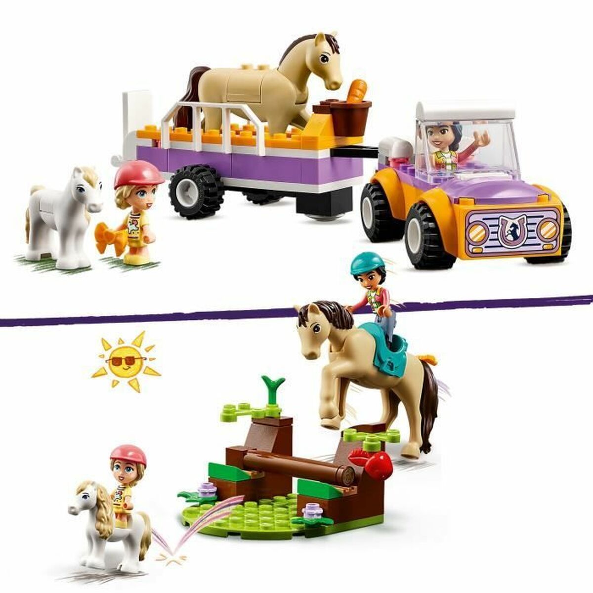 Set de Construcție Lego 42634 Horse & Pony Trailer Multicolor 105 Piese - Jucarii si jocuri