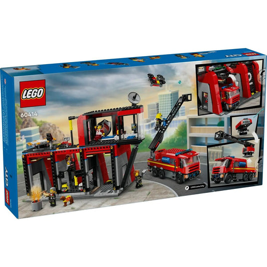 Playset Lego 60414 Fire station with Fire engine - Jucarii si jocuri, Păpuși și figurine