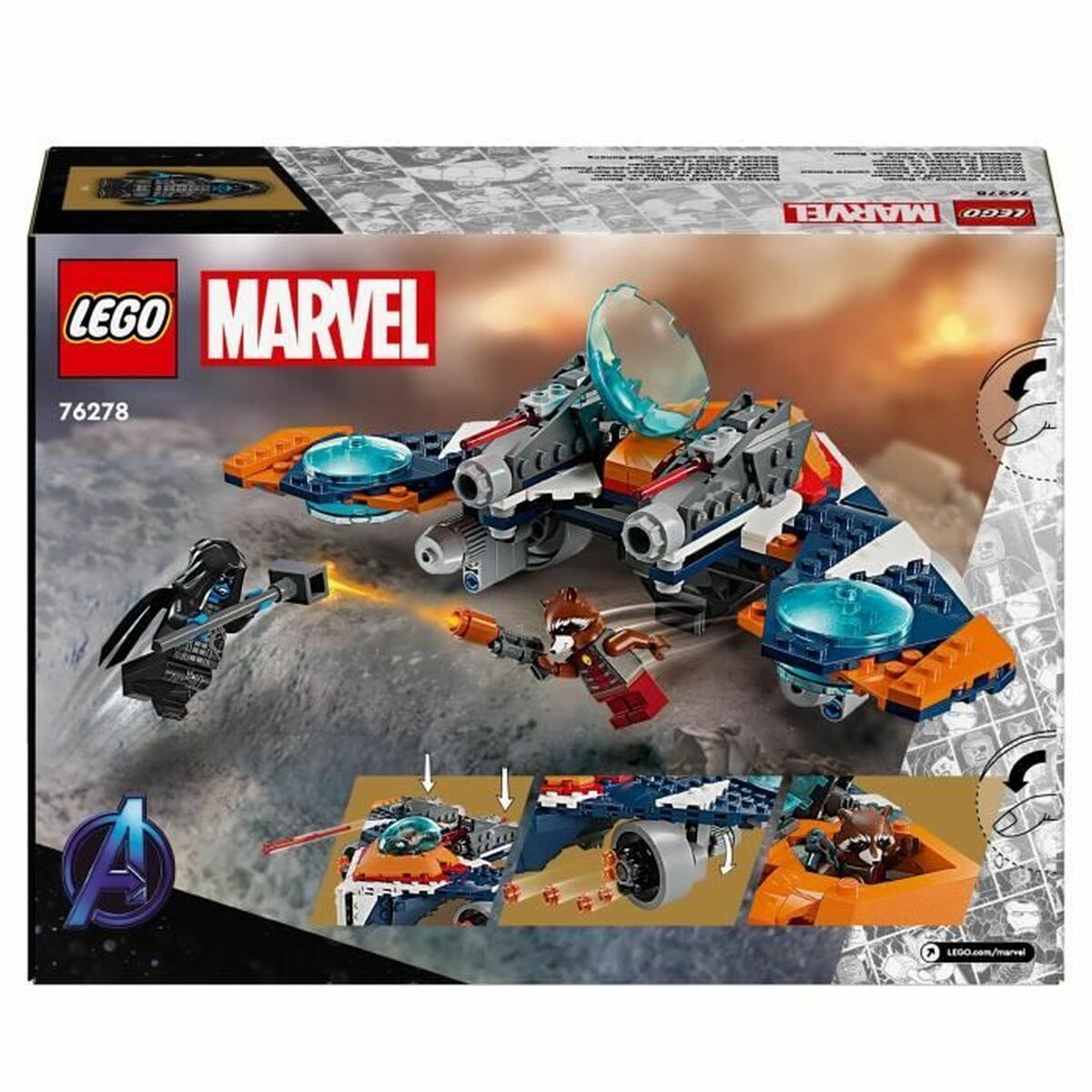 Set de Construcție Lego 76278 Marvel: Rocket vs. Ronan's Spaceship Multicolor 290 Piese - Jucarii si jocuri