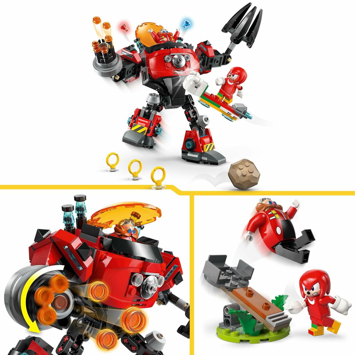 Set de Construcție Lego 77005 Sonic Knuckles VS Dr. Eggman Egg Crusher Mech 350 Piese - Jucarii si jocuri