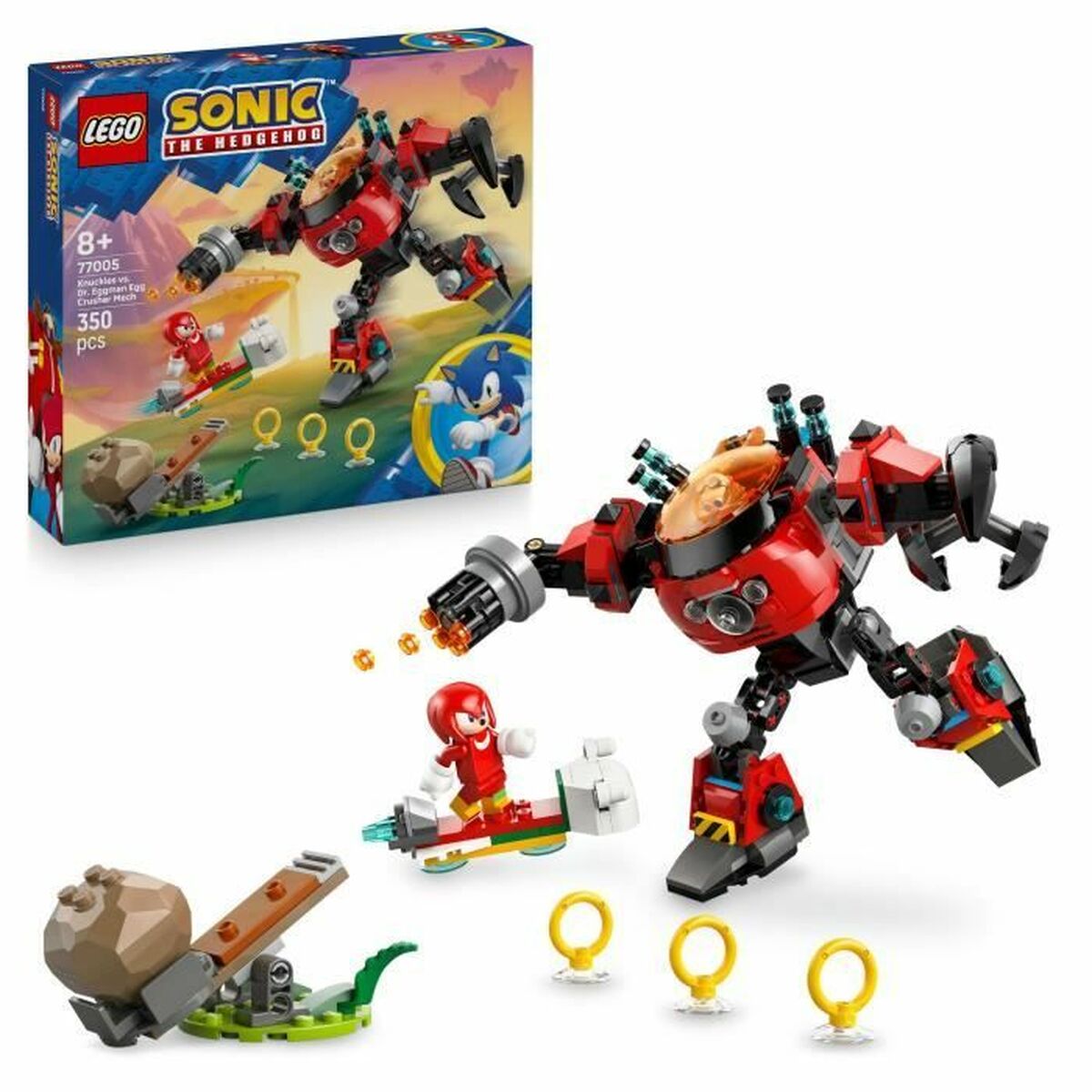 Set de Construcție Lego 77005 Sonic Knuckles VS Dr. Eggman Egg Crusher Mech 350 Piese - Jucarii si jocuri