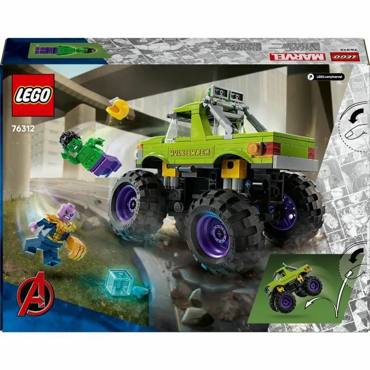 Set de Construcție Lego 76312 Hulk vs. Thanos Off-Roader - Jucarii si jocuri